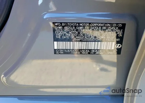 2025 Lexus Is 500 F Sport z USA, uszkodzony, nr VIN JTHAP1D20S5007245